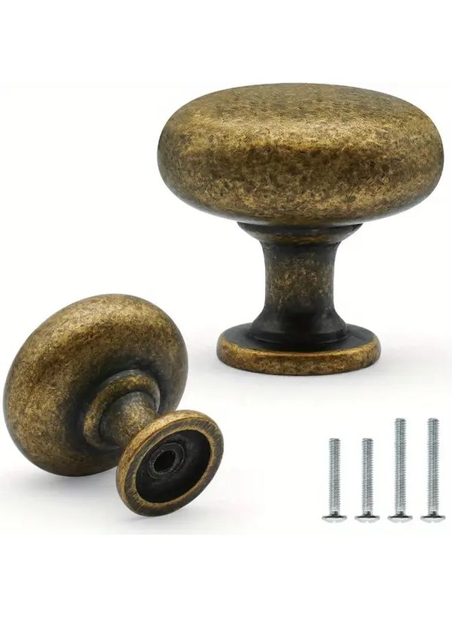 6 Antique Brass Cabinet Knobs Fluted Edges Drawer Pulls For Kitchen Bathroom Furniture - Image 1