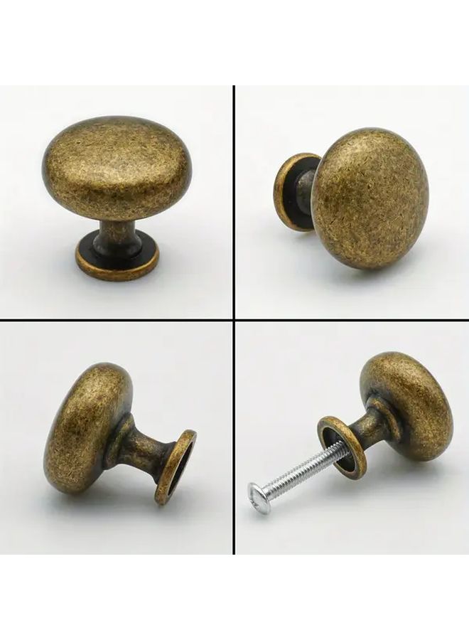 6 Antique Brass Cabinet Knobs Fluted Edges Drawer Pulls For Kitchen Bathroom Furniture - Image 2