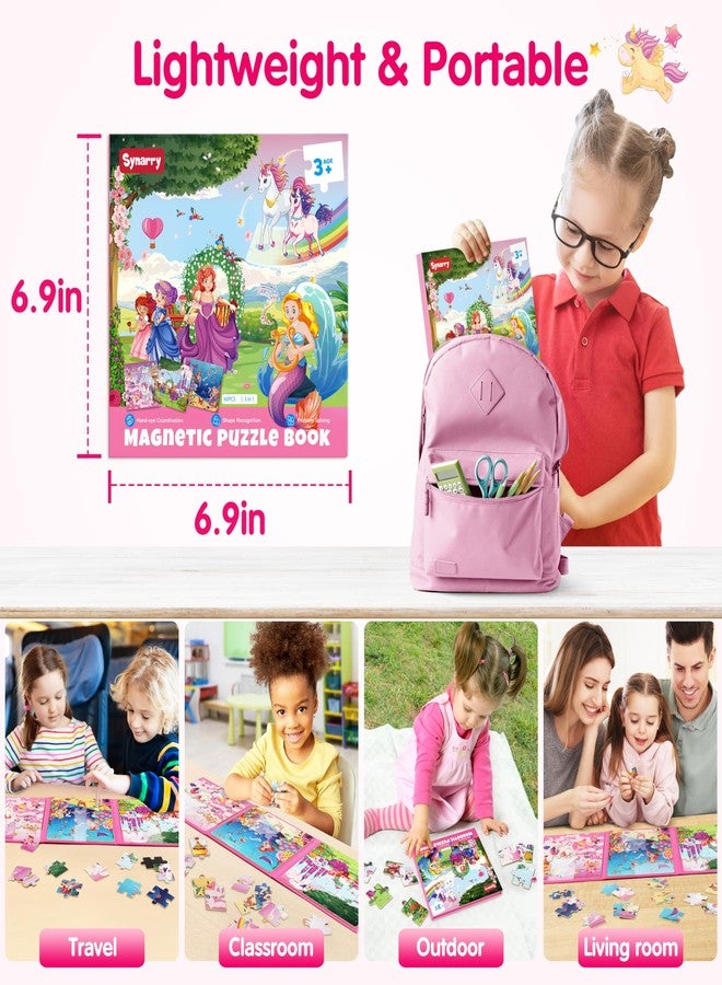 SYNARRY Unicorn Mermaid Princess Magnetic Puzzles for Toddlers 3-5 Girls, 20 Pieces Travel Puzzles for Kids Ages 4-6, Car Airplane Road Trip Activities Toys for 3 4 5 6 Year Old Girls Birthday Gifts - Image 5