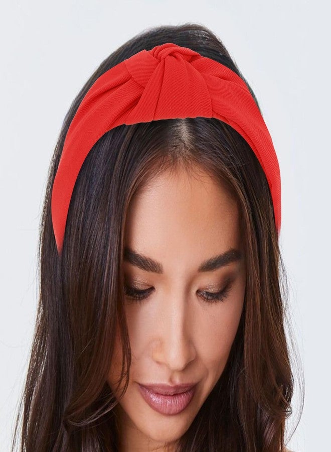 Ondder Red Knotted Wide Headbands for Women Head Band for Women's Hair Thick Top Knot Headbands diademas para mujer de moda Hair Accessories for Women Girls - Image 5