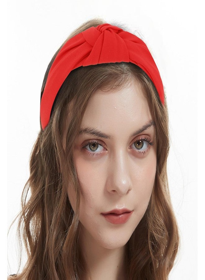 Ondder Red Knotted Wide Headbands for Women Head Band for Women's Hair Thick Top Knot Headbands diademas para mujer de moda Hair Accessories for Women Girls - Image 3