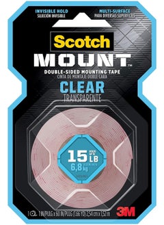 Scotch  1 Roll Clear Double Sided Mounting Tape 1 Inch X 60 Inch  - Image 1