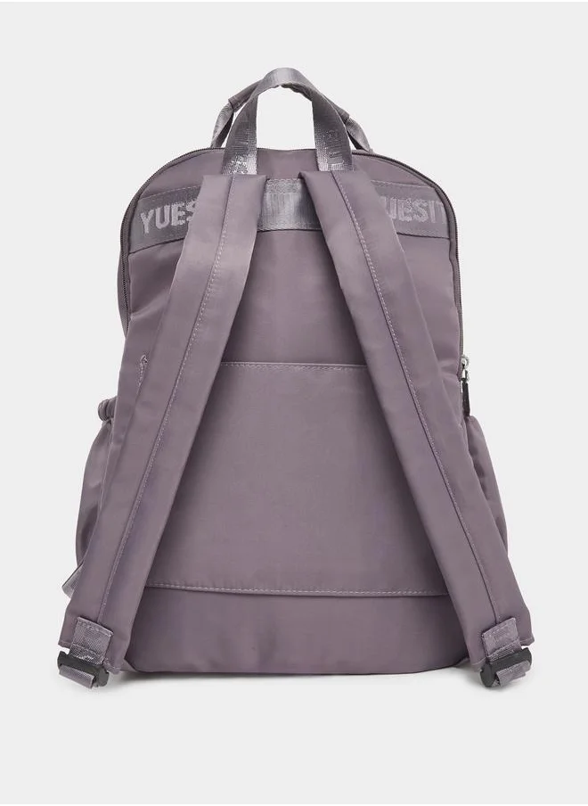 ستايلي Styli Patch Detail Backpack with External Pockets