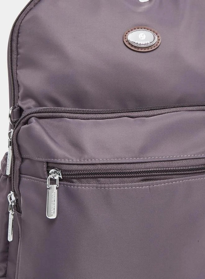 Styli Styli Patch Detail Backpack with External Pockets