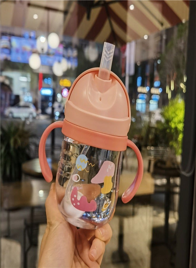 Smart Baby Sippy Cup with Weighted Straw with Handle 250ml Pink - Image 1