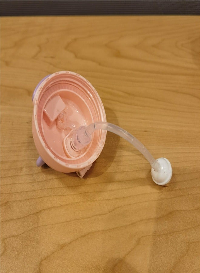 Smart Baby Sippy Cup with Weighted Straw with Handle 250ml Pink - Image 2