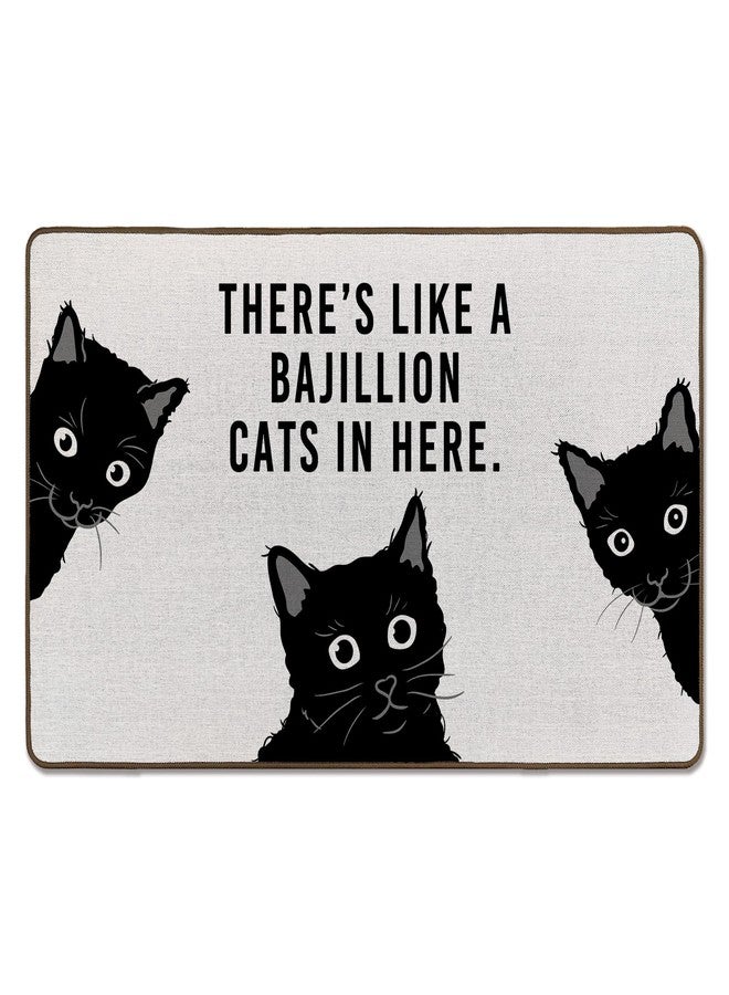 Tzhim Funny Black Cat Door Mat, Black Cat Front Door Mat Outside Indoor Entrance, Funny Kitty Kitten Decorative Outdoor Doormats for Home Bedroom House Entryway, 17x29in - Image 1