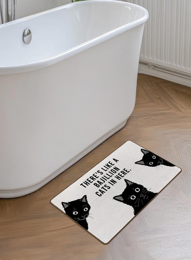 Tzhim Funny Black Cat Door Mat, Black Cat Front Door Mat Outside Indoor Entrance, Funny Kitty Kitten Decorative Outdoor Doormats for Home Bedroom House Entryway, 17x29in - Image 3