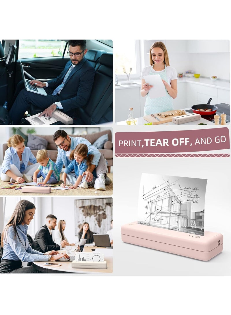 اتش بي ار تي طابعات سفر محمولة MT810 - طابعة حرارية مدمجة للاستخدام المنزلي بدون حبر - لفة ورق طباعة محمولة للسيارة والمكتب - طابعة بلوتوث لاسلكية متوافقة مع جوالات اي او اس واندرويد واللاب توب - Image 3