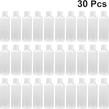 HEALLILY مجموعة زجاجات السفر الشفافة الفارغة HEALLILY 30 قطعة سعة 100 مل زجاجات صغيرة بغطاء قابل للطي قابلة لإعادة الاستخدام والتعبئة زجاجات تجميل بلاستيكية مقاومة للتسرب - Image 4