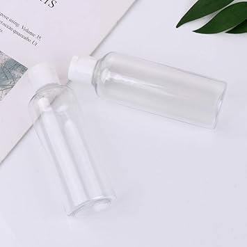 HEALLILY مجموعة زجاجات السفر الشفافة الفارغة HEALLILY 30 قطعة سعة 100 مل زجاجات صغيرة بغطاء قابل للطي قابلة لإعادة الاستخدام والتعبئة زجاجات تجميل بلاستيكية مقاومة للتسرب - Image 5