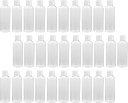HEALLILY مجموعة زجاجات السفر الشفافة الفارغة HEALLILY 30 قطعة سعة 100 مل زجاجات صغيرة بغطاء قابل للطي قابلة لإعادة الاستخدام والتعبئة زجاجات تجميل بلاستيكية مقاومة للتسرب - Image 1