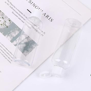 HEALLILY مجموعة زجاجات السفر الشفافة الفارغة HEALLILY 30 قطعة سعة 100 مل زجاجات صغيرة بغطاء قابل للطي قابلة لإعادة الاستخدام والتعبئة زجاجات تجميل بلاستيكية مقاومة للتسرب - Image 3