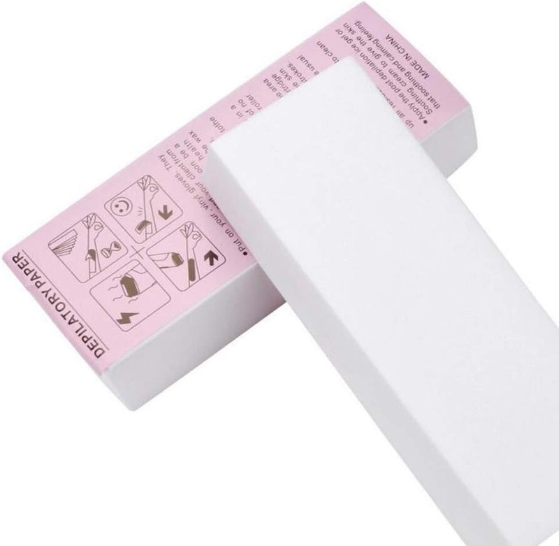 VASANA 100PCS 7.8 x 2.7 Non-Woven Wax Strips Professional Depilatory Paper Hair Removal Wax Strips Tool for Leg Arm Body Face ï¼ˆWhiteï¼‰ - Image 2