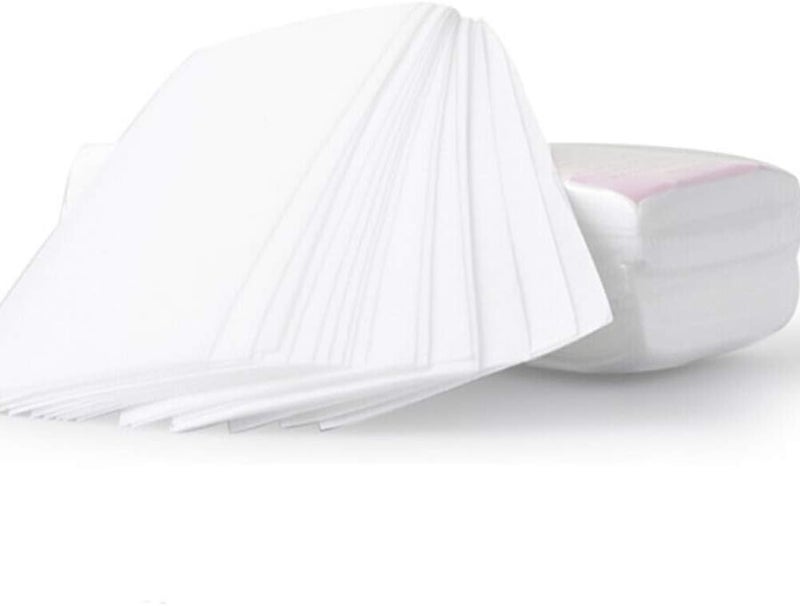 VASANA 100PCS 7.8 x 2.7 Non-Woven Wax Strips Professional Depilatory Paper Hair Removal Wax Strips Tool for Leg Arm Body Face ï¼ˆWhiteï¼‰ - Image 1
