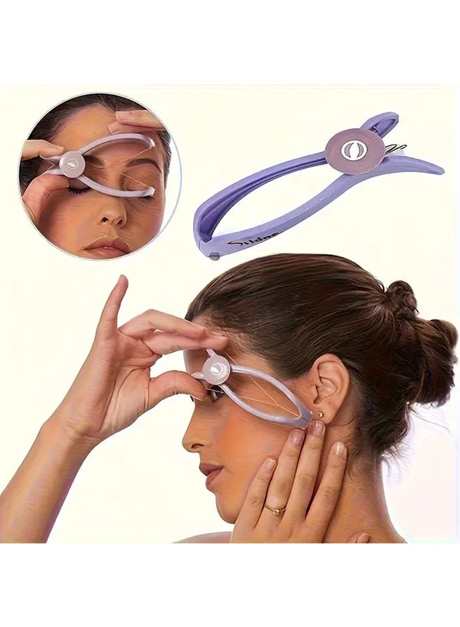 Purple Manual Epilator For Women Painless Facial Hair Removal Eyebrows Chin Cheeks - Image 3