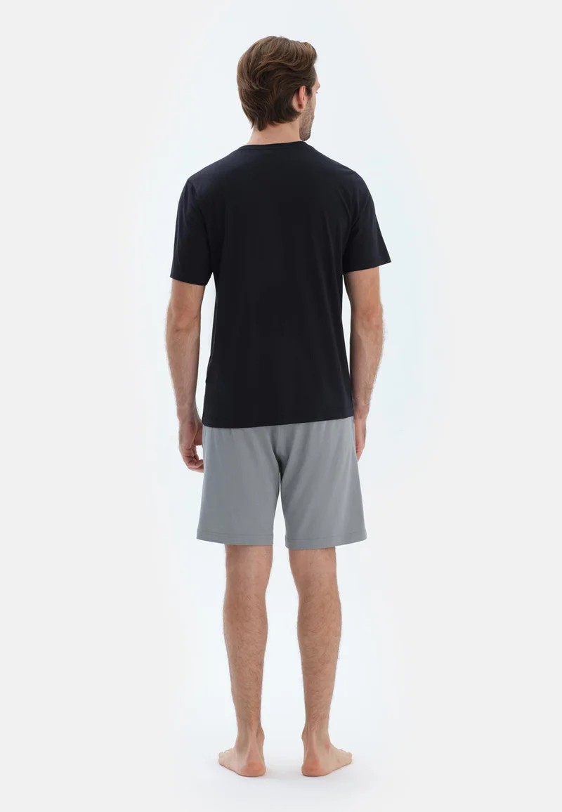 dagi Regular/Classic Fit T-shirt & Trousers & Shorts Pajama Sets Crew Neck Cotton Blend Sleepwear