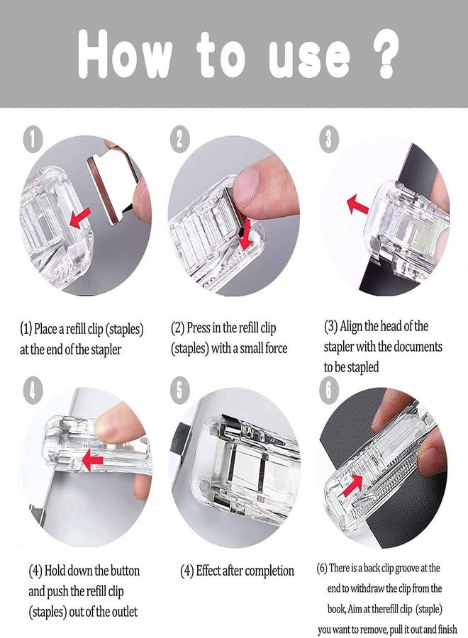 Prostuff.in موزع مشابك ورق محمول باليد من Prostuff.in® مع 50 مشبكًا قابلاً لإعادة التعبئة، مشابك ورق قابلة لإعادة الاستخدام لتثبيت المستندات، مشبك ورق متعدد الألوان للقرطاسية المنزلية والمكتبية والمدرسية - Image 2