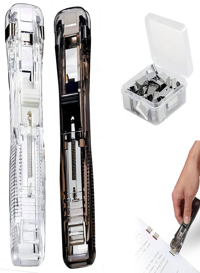 Prostuff.in موزع مشابك ورق محمول باليد من Prostuff.in® مع 50 مشبكًا قابلاً لإعادة التعبئة، مشابك ورق قابلة لإعادة الاستخدام لتثبيت المستندات، مشبك ورق متعدد الألوان للقرطاسية المنزلية والمكتبية والمدرسية - Image 1