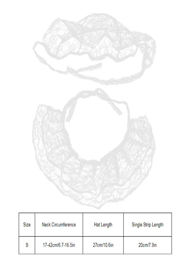 EVTSCAN Cute Lace Cat Bandana Adjustable Breathable Pet White Yarn Lace Bib Hat Suit for Pet Cats Dogs(S) - Image 2