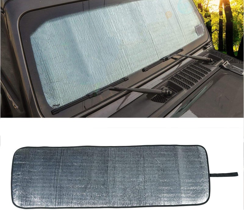 Azonee for Jeep Windshield Sunshade Window Sun Shade, Front windshield Sun Visor, for 2018-2022 Jeep Windshield Sunshade Sun Shade Heat Shield Sun Visor Mat - Image 1