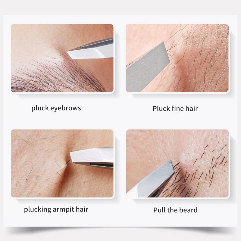 Aternal ملقط حواجب للنساء لإزالة الشعر الوجه، ملقط حواجب دقيق بزاوية، عبوة من 2 - Image 1