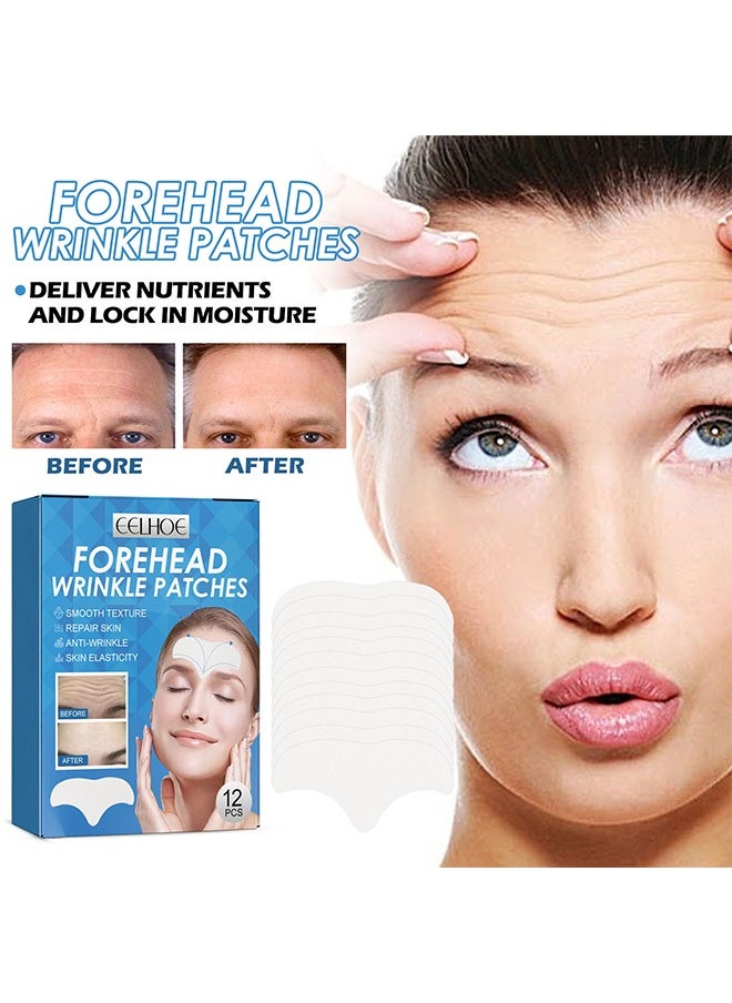 EELHOE - Forehead Wrinkle Patches 12pcs - Smooth Fine Lines & Wrinkles, Anti-Wrinkle Patches with Hydrolyzed Collagen with Aloe,Vitamin E, Anti Wrinkle Patches, Forehead Wrinkles Treatment - Image 1