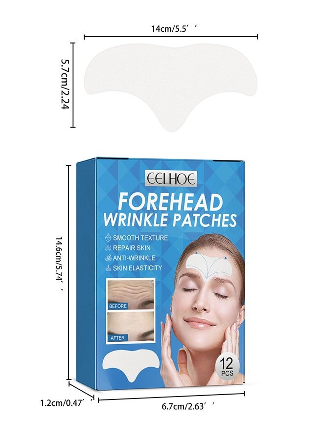 EELHOE - Forehead Wrinkle Patches 12pcs - Smooth Fine Lines & Wrinkles, Anti-Wrinkle Patches with Hydrolyzed Collagen with Aloe,Vitamin E, Anti Wrinkle Patches, Forehead Wrinkles Treatment - Image 1
