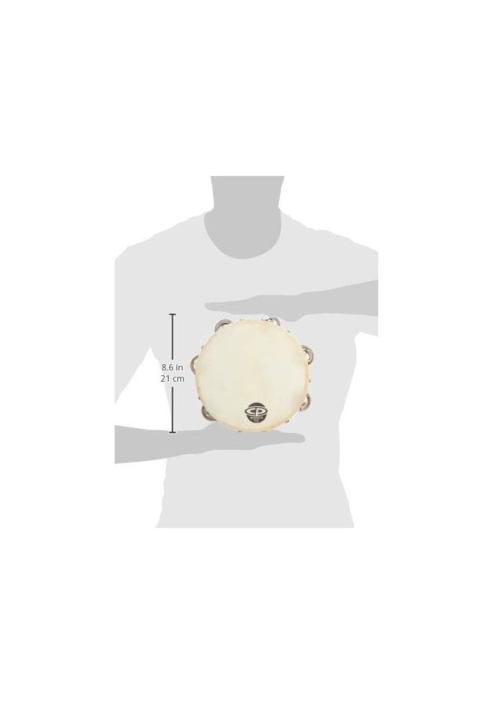Latin Percussion CP378 8" Wood Tambourine with Head and Single Row Jingles - Image 4