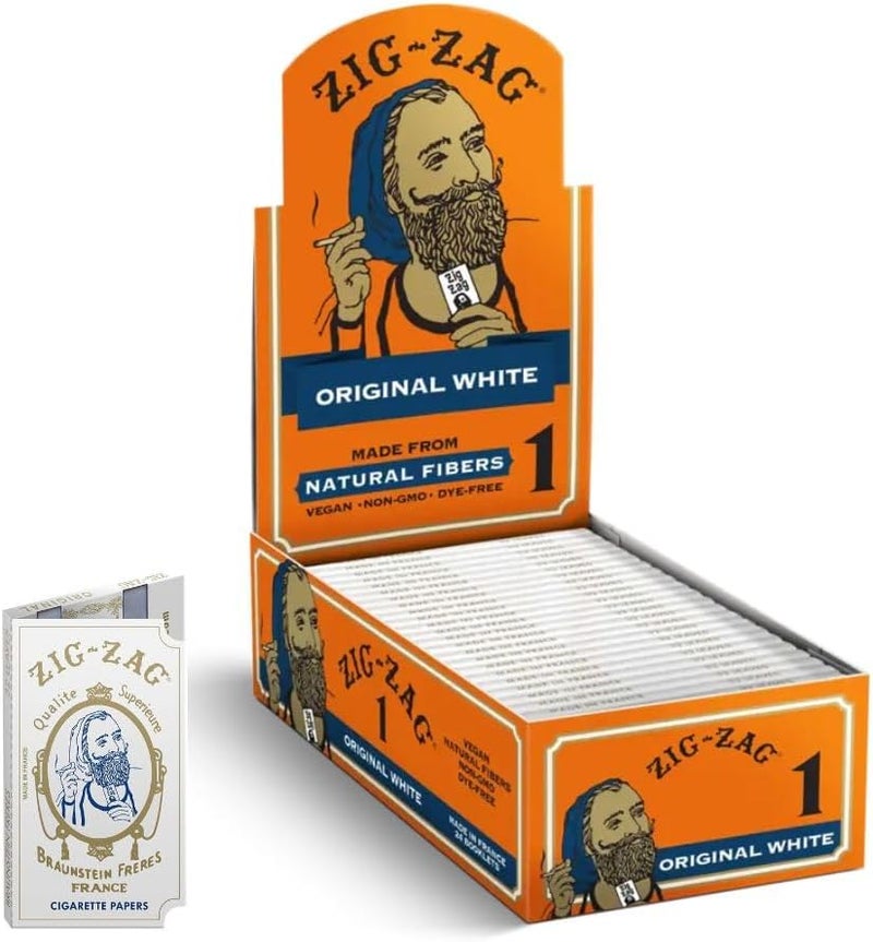 Zigzag Original White Rolling Papers - 24 Booklets - Premium 70mm Papers, Slow Even Burn, Consistent Seal - Image 1