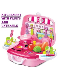 Planet of Toys Planet of Toys Plastic Kitchen Play Set for Girls Kitchen Set Toys Play Kitchen Set Kids & Girls (Pink Kitchen Set)  - Image 2