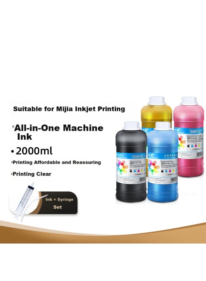 Hueway متوافق حبر لـ Epson و Hp و Canon و Xiaomi طابعات نافثة للحبر 001 خرطوشة حبر 500ml حبر مستمر حبر ملون خرطوشة حبر عالمية صبغة حبر مجموعة أربعة ألوان