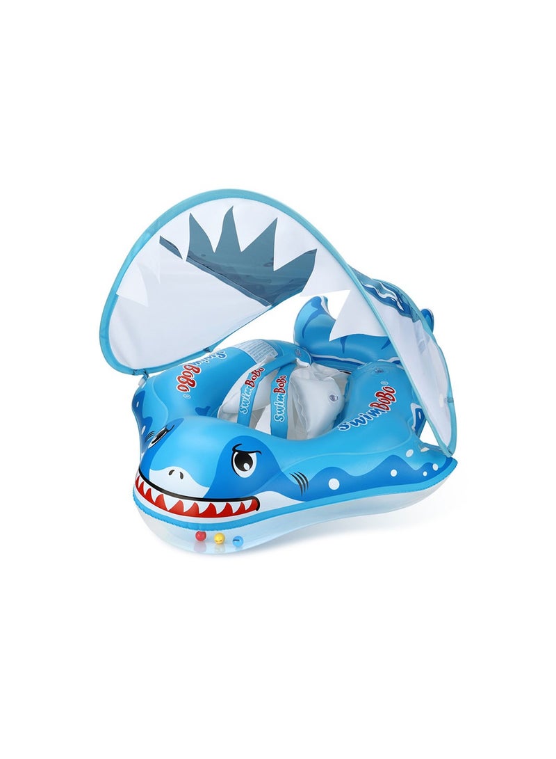 Cool Baby Baby Swimming Float Baby Swimming Float with Canopy Swimming Pool Float Inflatable Swim Rings Baby Seat Boat Size L - Image 1