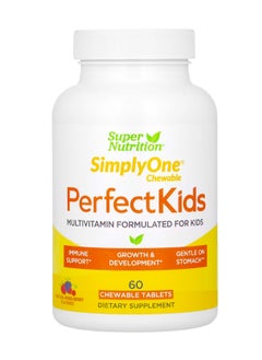 Super Nutrition Perfect Kids Complete Multivitamin, Mixed Berry, 60 Vegetarian Chewable Tablets 