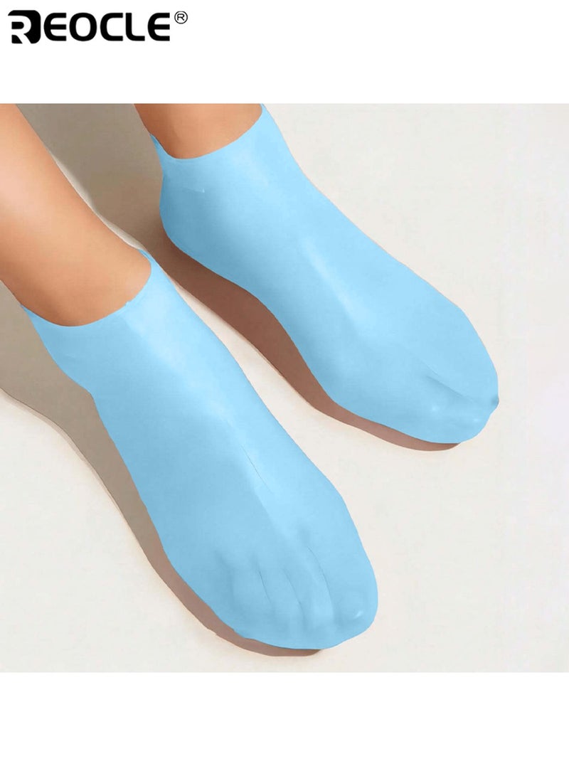 REOCLE 1 Pair Silicone Moisturizing Socks for Spa and Foot Relaxation Intensive Hydration Therapy for Dry Feet Cracked Heels and Rough Skin Softening for Home Spa Care - Image 3