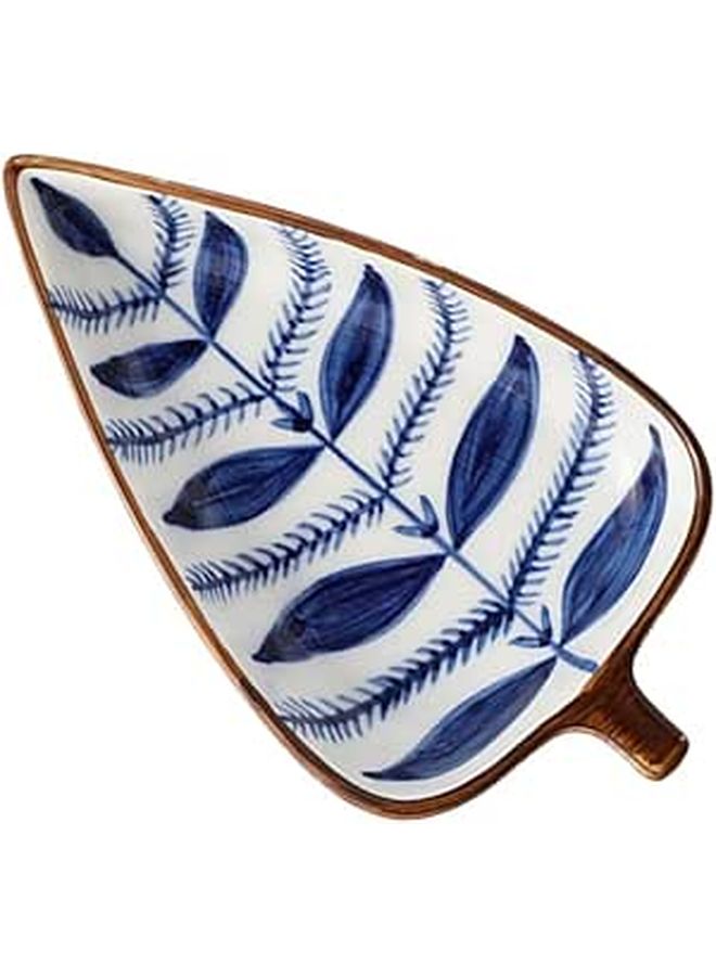 Kallory Ceramic Leaf Shape Hand Painted Colored Glaze Snack Plate Serving Dish For Sauces - Image 1