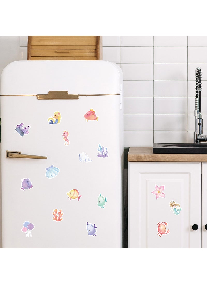ORAINBOW 50 Pcs Mermaid Stickers for Kids Teens Girls Waterproof Aesthetic Cute Sea Stickers for Water Bottle Laptop Phone Scrapbook Skateboard Vinyl Stickers for Water Bottles  - Image 4