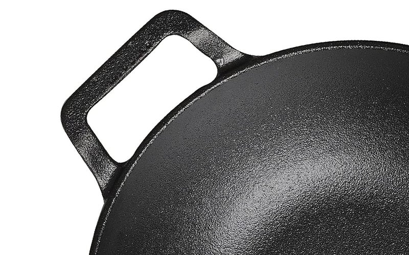 SQUICKLE SQUICKLE Premium Flat Base Cast Iron KadaiBlack Iron Kadhai WokDeep Bottom Kadai for CookingKitchen Cooking Accessories 8 Inch - Image 5