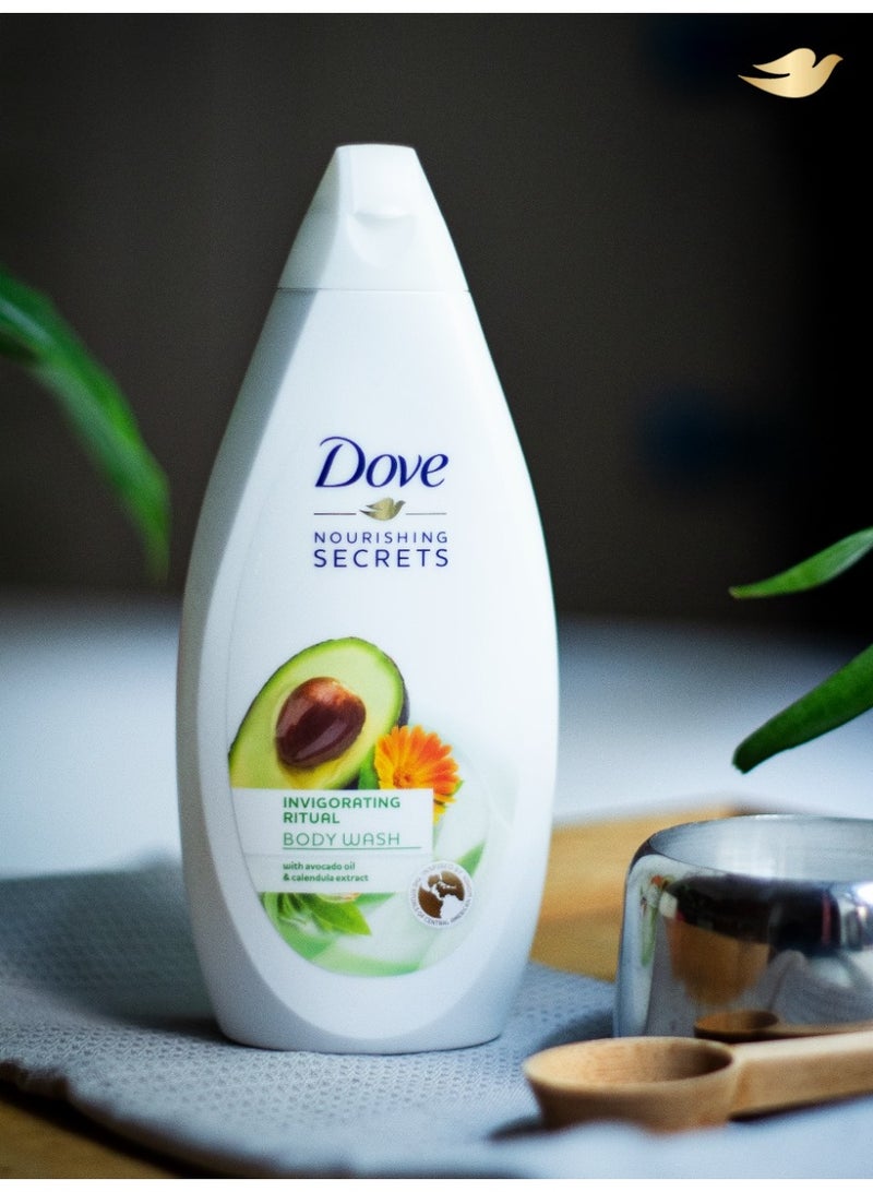 دوف غسول الجسم دوف المنعش بخلاصة الأفوكادو والآذريون 500 مل - Image 2