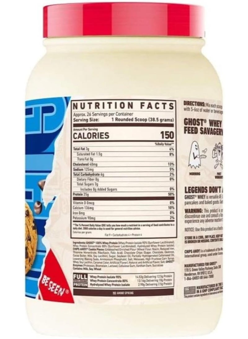 Ghost Whey Protein Chocolate chip cookie Flavor 1014g - Image 2