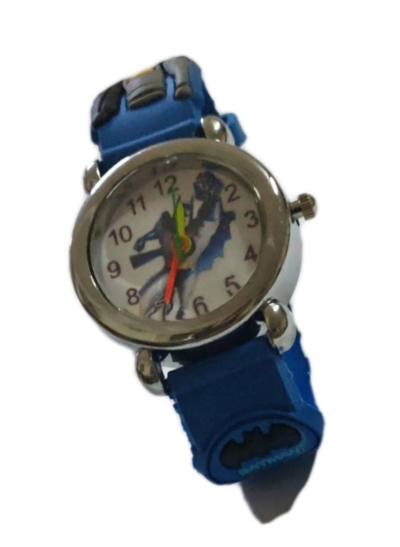 ساعة أطفال اشكال كرتون جميلة بسوار مطاط ملونة