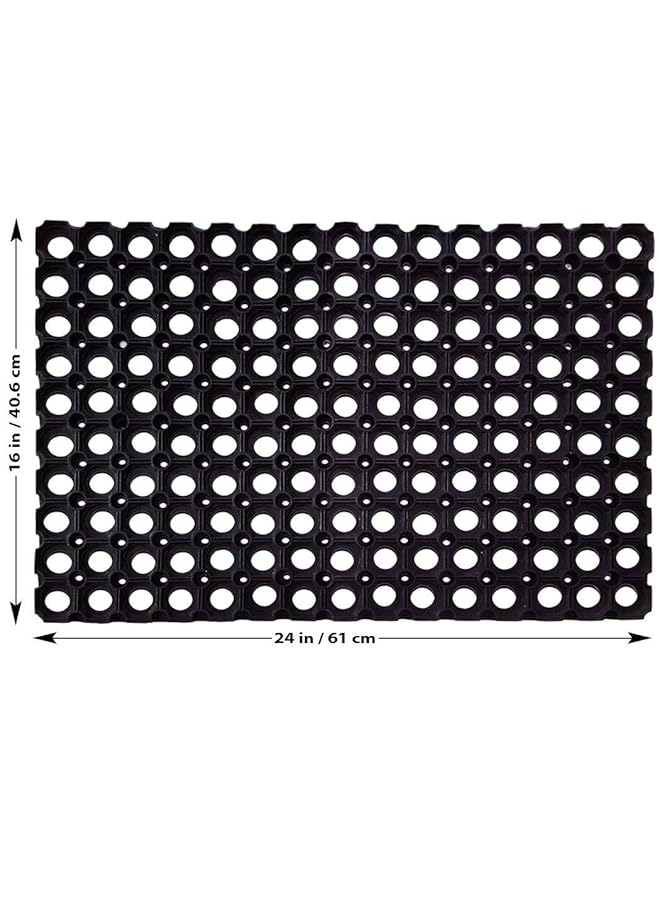 erorex Anti Slip Front Door Mat 24''X16'' Living Room Rug For Entrance Doors Rubber Floor Mats For Home Essential Small Rugs For Office Bedroom And Kitchen Black - Image 3