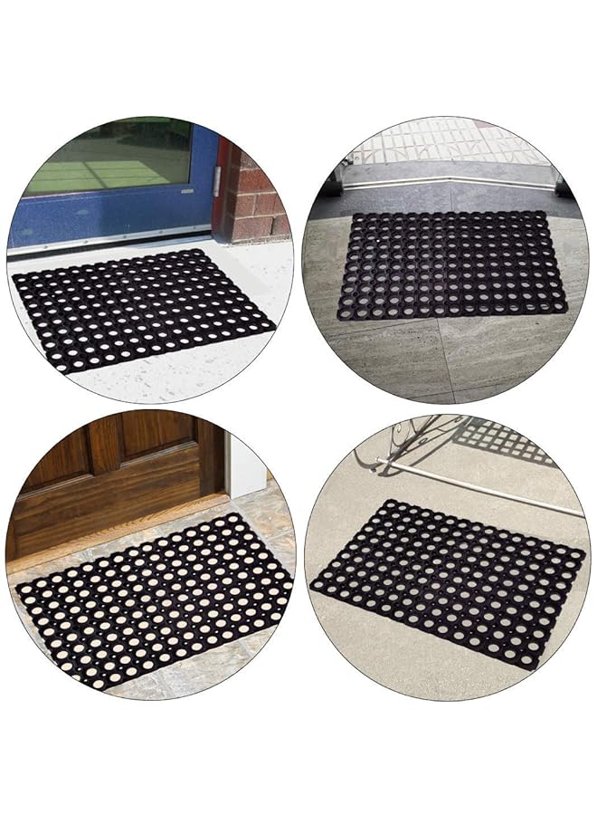 erorex Anti Slip Front Door Mat 24''X16'' Living Room Rug For Entrance Doors Rubber Floor Mats For Home Essential Small Rugs For Office Bedroom And Kitchen Black - Image 4
