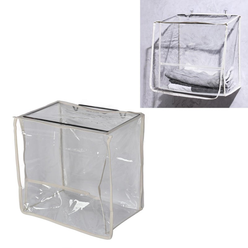 White Hanging Travel Toiletry Bag Clear Waterproof PVC Storage Bag For Bathroom Living Room - Image 5