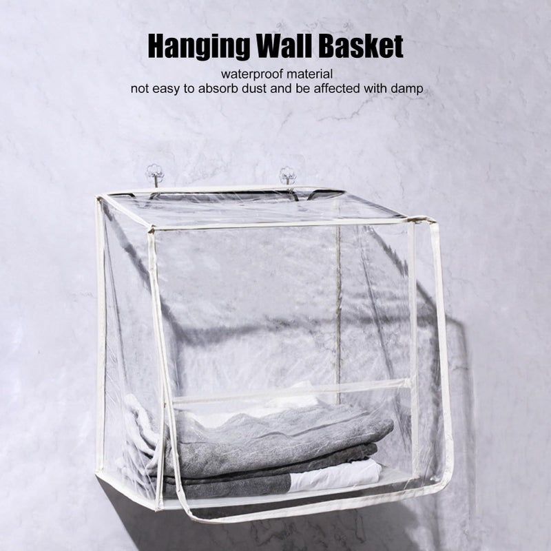 White Hanging Travel Toiletry Bag Clear Waterproof PVC Storage Bag For Bathroom Living Room - Image 4