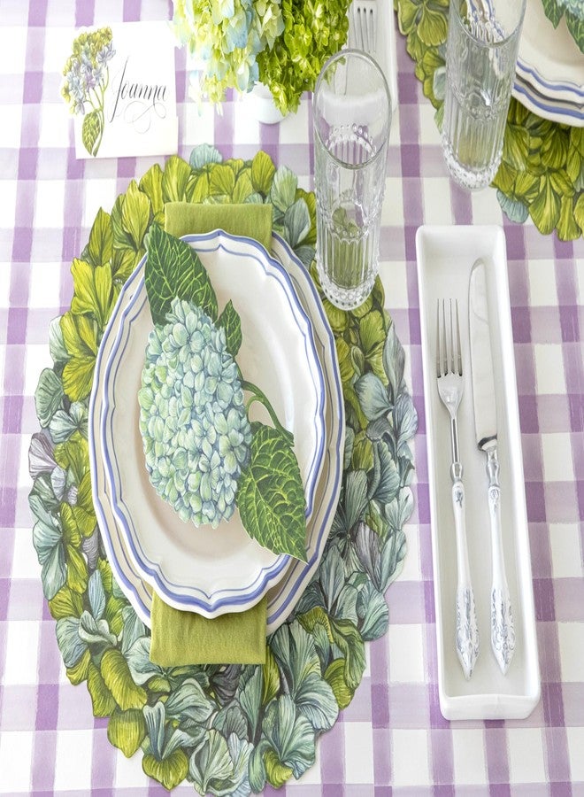 Hester & Cook Hydrangea Floral Round Paper Placemats - Disposable Placemats for Dining Table for Spring Summer Season - 12 Sheets Per Pad American Made - Image 3