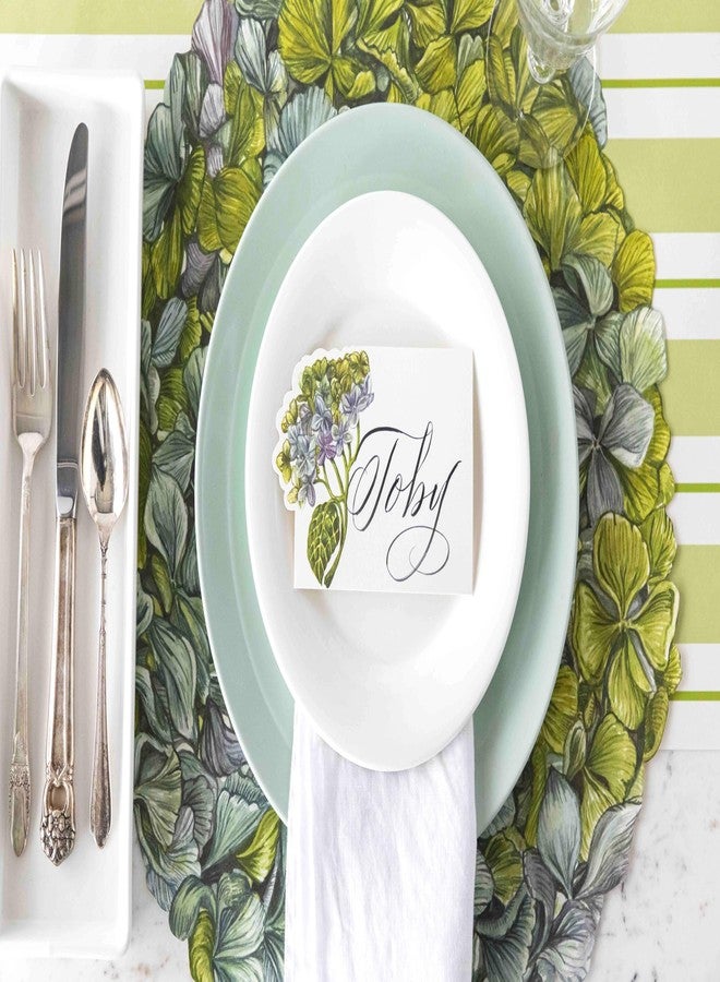 Hester & Cook Hydrangea Floral Round Paper Placemats - Disposable Placemats for Dining Table for Spring Summer Season - 12 Sheets Per Pad American Made - Image 4