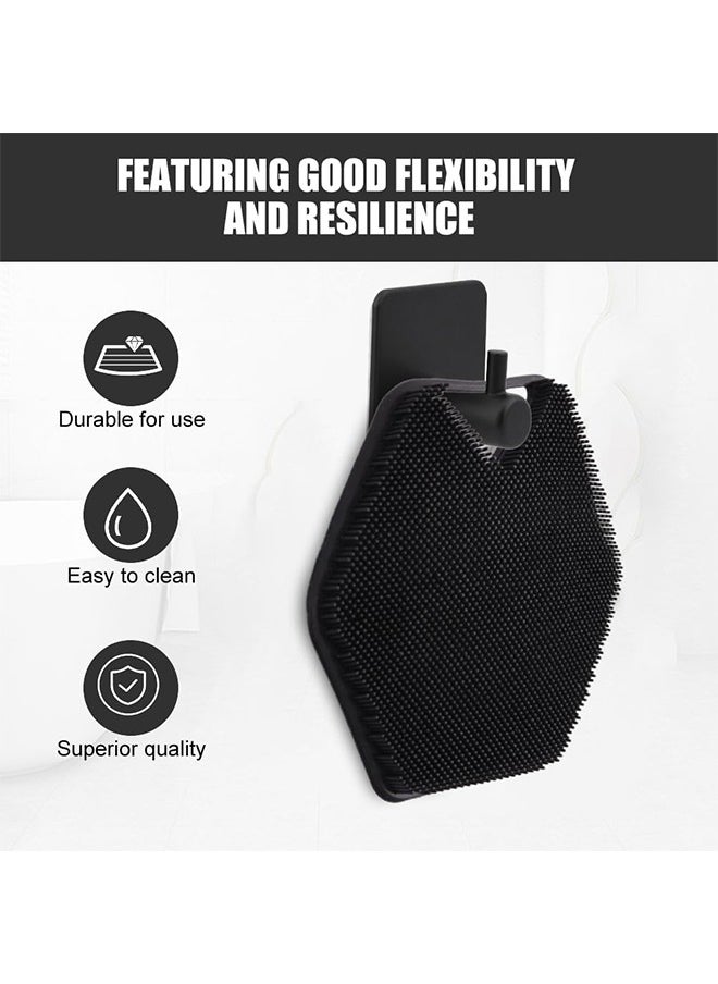 HY Silicone Body Scrubber & Storage Hook, Handheld Shower Cleansing Brush Silicone Body Scrubber Shower Gentle Exfoliating and Massage for All Kinds of Skin (Black)  - Image 4