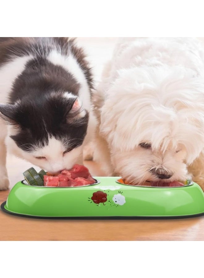 Double Stainless Steel Pet Food and Water Bowl – Dual Dish with Non-Slip Base, Large Capacity, Rust Resistant, Easy to Clean – Suitable for Cats and Dogs - Image 4