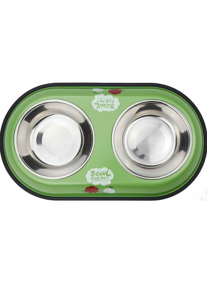 Double Stainless Steel Pet Food and Water Bowl – Dual Dish with Non-Slip Base, Large Capacity, Rust Resistant, Easy to Clean – Suitable for Cats and Dogs - Image 5